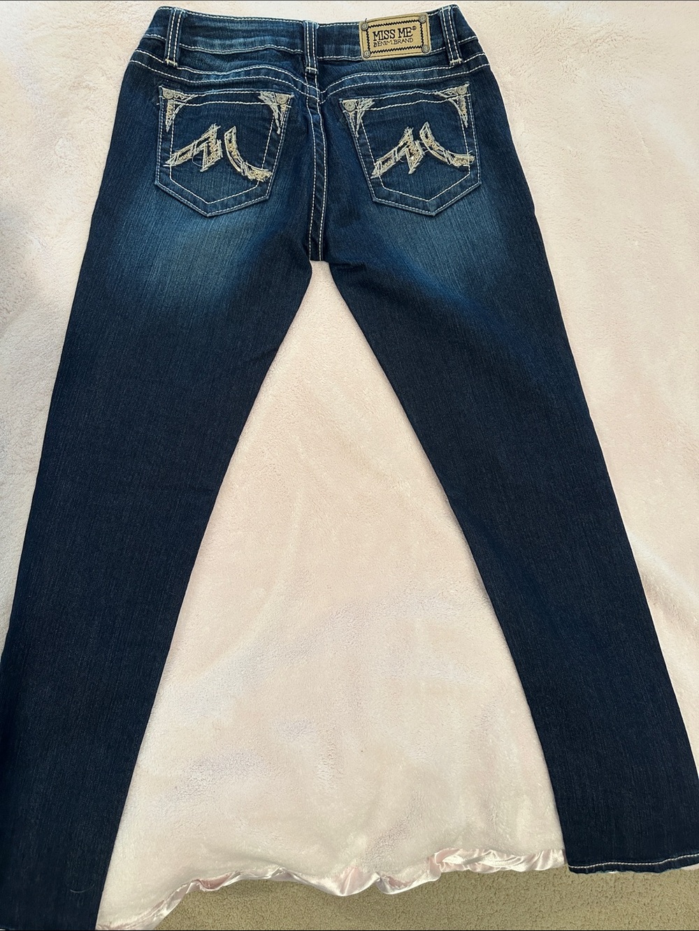 Miss Me Dark Indigo Skinny Jeans with Embroidered Back Pockets